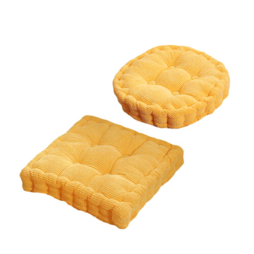 2x Yellow Square Cushion Soft Leaning Plush Backrest Throw Seat Pillow Decor - Image 9