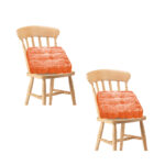 2x Orange Square Cushion Soft Leaning Plush Backrest Throw Seat Pillow Decor