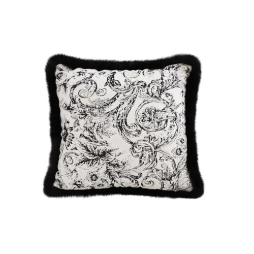 45cm Pillow French Cover Floral Jacquard Woven Decorative Fringe Throw Pillow