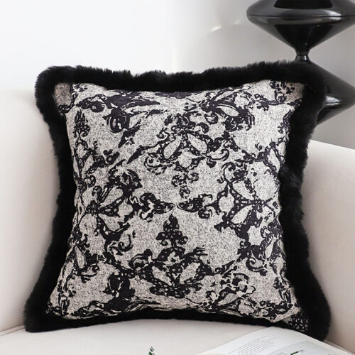 45cm Vintage Black Herringbone Pillowcase Set Square Throw Pillow - Image 2