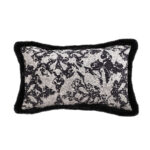 35cm Vintage Black Pillowcase Set Black Herringbone Pattern Lumbar Throw Pillow