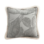 45cm Wabi-sabi Raised Embroidery Leaf Square Throw Pillow