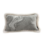 35cm Wabi-sabi Raised Embroidery Leaf Lumbar Throw Pillow