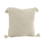 45cm Khaki Wabi-Sabi Thickened Cotton Tassel Square Throw Pillow