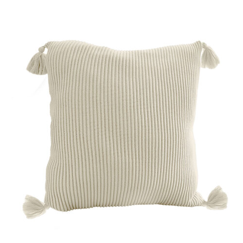 45cm Khaki Wabi-Sabi Thickened Cotton Tassel Square Throw Pillow