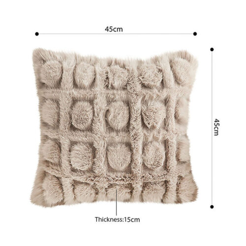45cm Wabi-sabi Herringbone Plush Square Throw Pillow - Image 5