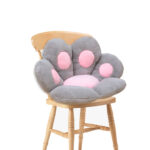 Grey Paw Shape Cushion Warm Lazy Sofa Decorative Pillow Backseat Plush Mat Decor