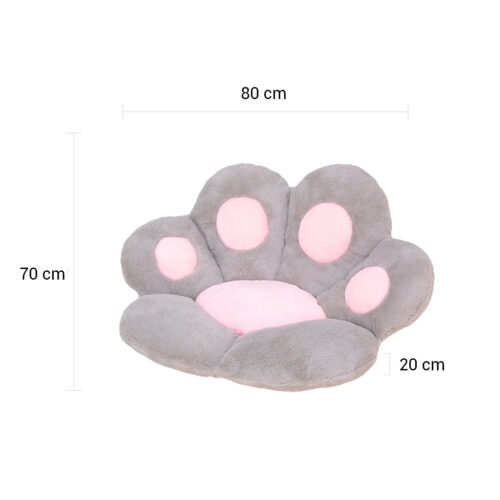 Grey Paw Shape Cushion Warm Lazy Sofa Decorative Pillow Backseat Plush Mat Decor - Image 3