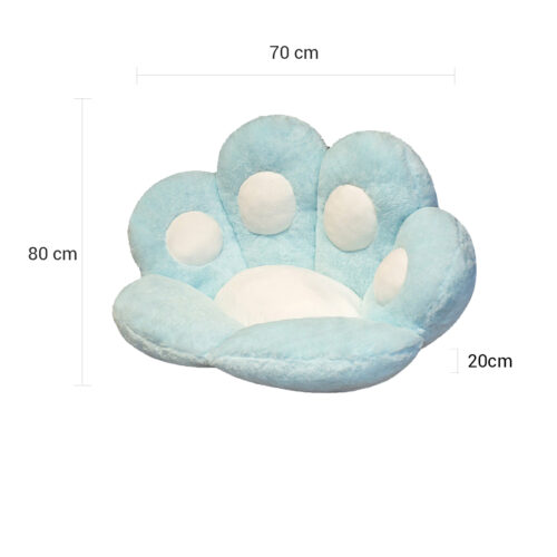 Blue Paw Shape Cushion Warm Lazy Sofa Decorative Pillow Backseat Plush Mat Decor - Image 3