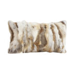 30cm Throw Pillow Coffee Rabbit Fur Lumbar Warm Cozy Decorative Cushion Decor