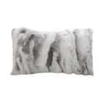 30cm Throw Pillow Floral Gray Rabbit Fur Lumbar Warm Cozy Decorative Cushion Decor