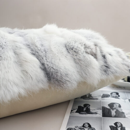 30cm Throw Pillow Floral Gray Rabbit Fur Lumbar Warm Cozy Decorative Cushion Decor - Image 3