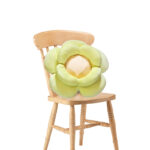 Green Double Flower Shape Cushion Soft Bedside Floor Plush Pillow Decor