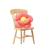 Red Double Flower Shape Cushion Soft Bedside Floor Plush Pillow Decor