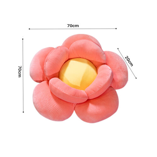 Red Double Flower Shape Cushion Soft Bedside Floor Plush Pillow Decor - Image 6