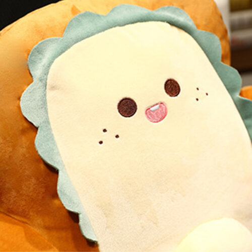 2x 48cm Cute Face Toast Bread Cushion Stuffed Car Seat Plush Cartoon Back Support Pillow Decor - Image 7