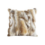 45cm Throw Pillow Coffee Rabbit Fur Square Warm Cozy Decorative Cushion Decor