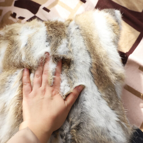 45cm Throw Pillow Coffee Rabbit Fur Square Warm Cozy Decorative Cushion Decor - Image 5