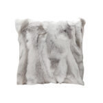 45cm Throw Pillow Floral Gray Rabbit Fur Square Warm Cozy Decorative Cushion Decor