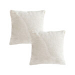 2x 50cm Beige Internet Celebrity 3D Arched Raised Pattern Throw Pillow
