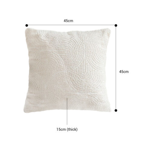 2x 50cm Beige Internet Celebrity 3D Arched Raised Pattern Throw Pillow - Image 2