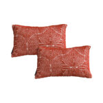 2x 30cm Cinnabar Pillow Perfect Burnt Indoor/Outdoor Corded Throw Red Set Lumbar Throw Pillow