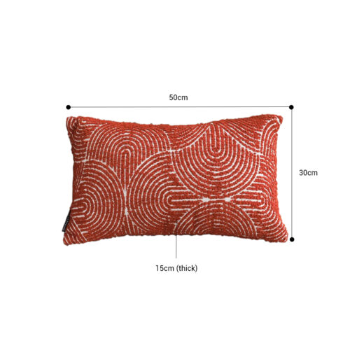 2x 30cm Cinnabar Pillow Perfect Burnt Indoor/Outdoor Corded Throw Red Set Lumbar Throw Pillow - Image 2