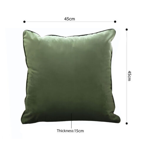 2x 45cm Subtle Army Green Foliage Velvet Square Throw Pillow - Image 5
