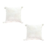 2x 45cm Throw Pillow White Soft Plush Cushion Christmas Snowflake Ball Square For festive Holiday