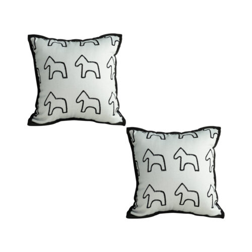 2x 45cm Throw Pillow White Teddy Fleece Square Pony Decorative Cushion for Living Room