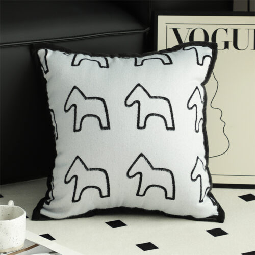 2x 45cm Throw Pillow White Teddy Fleece Square Pony Decorative Cushion for Living Room - Image 2