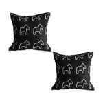 2x 45cm Throw Pillow Black Teddy Fleece Square Pony Decorative Cushion for Living Room