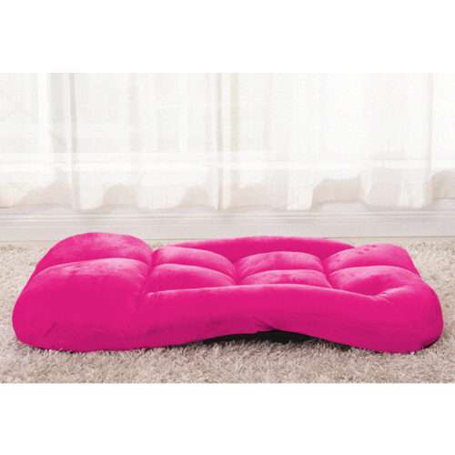 Folding Lounge Cushion Adjustable Floor Lazy Recliner Chair with Armrest Pink - Image 7