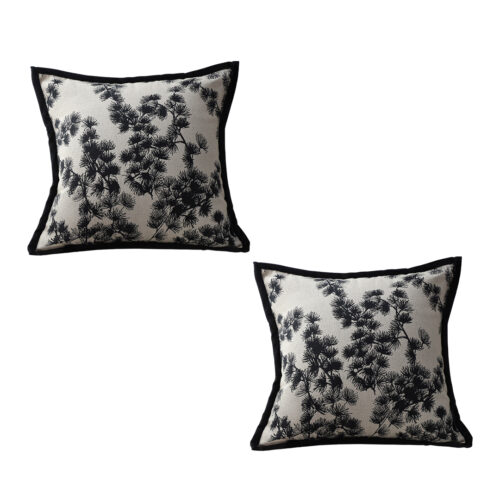 2x 45cm Throw Pillow Black White Wide Border Square Pillow Decorative Cushion Living Room