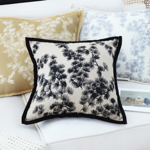 2x 45cm Throw Pillow Black White Wide Border Square Pillow Decorative Cushion Living Room - Image 4