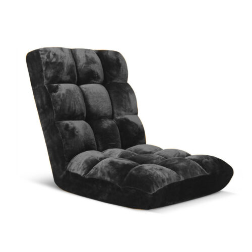 Floor Recliner Folding Lounge Sofa Futon Couch Folding Chair Cushion Black