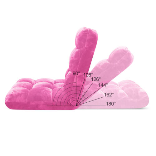 Floor Recliner Folding Lounge Sofa Futon Couch Folding Chair Cushion Light Pink - Image 7