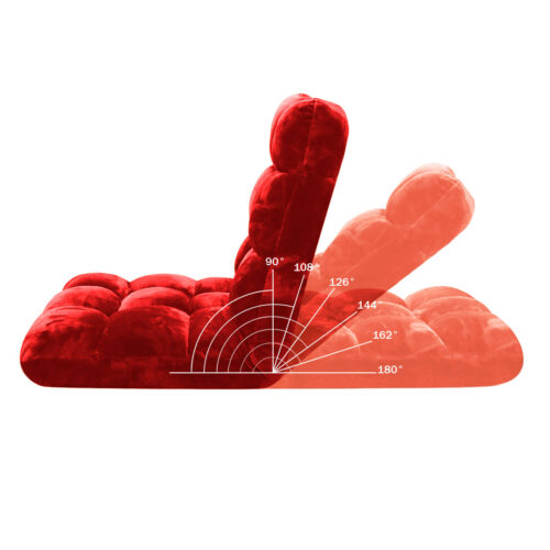 Floor Recliner Folding Lounge Sofa Futon Couch Folding Chair Cushion Red - Image 7