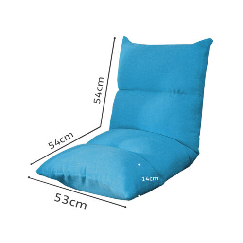 Lounge Floor Recliner Adjustable Lazy Sofa Bed Folding Game Chair Blue - Image 2