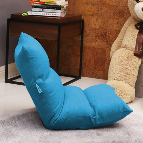 Lounge Floor Recliner Adjustable Lazy Sofa Bed Folding Game Chair Blue - Image 4