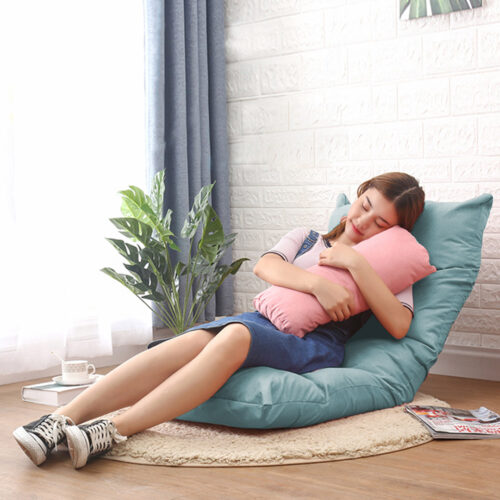Lounge Floor Recliner Adjustable Lazy Sofa Bed Folding Game Chair Mint Green - Image 6