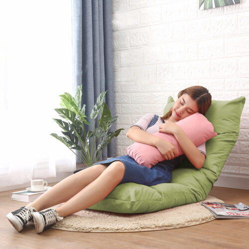 Lounge Floor Recliner Adjustable Lazy Sofa Bed Folding Game Chair Yellow Green - Image 6