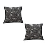 2x 45cm Throw Pillow Black Cat Paradise Wide Border Decorative Cushion for Living Room