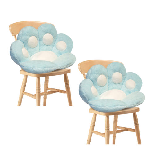 2x 70cm Mint Blue Paw Shape Cushion Warm Lazy Sofa Decorative Pillow Backseat Plush Mat Decor