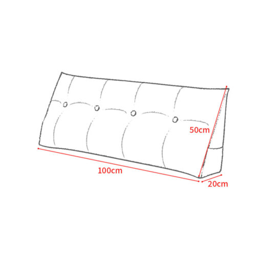 100cm Rose Red Wedge Bed Pillow Headboard Backrest Bedside Tatami Cushion Decor - Image 4