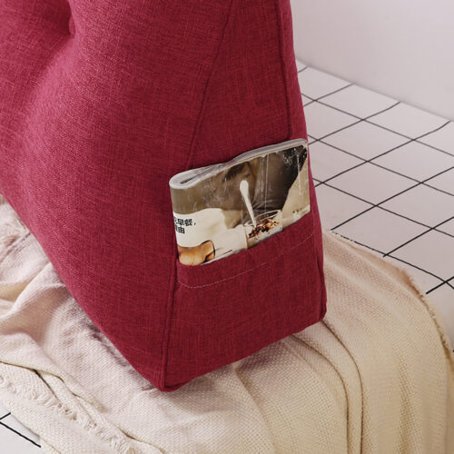 100cm Rose Red Wedge Bed Pillow Headboard Backrest Bedside Tatami Cushion Decor - Image 5