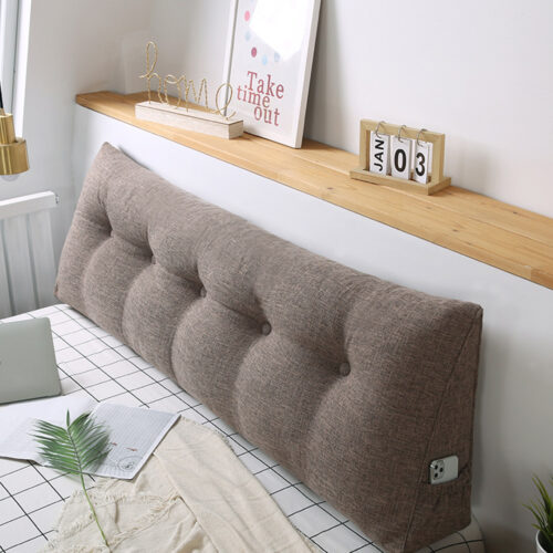 100cm Coffee Wedge Bed Pillow Headboard Backrest Bedside Tatami Cushion Decor - Image 4