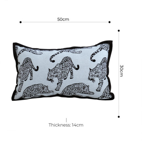 2x 30cm Throw Pillow White Black Leopard Light Luxury Lumbar Decorative Cushion for Living Room - Image 5
