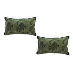 2x 30cm Throw Pillow Green Leopard Lumbar Decorative Cushion for Living Room Decor