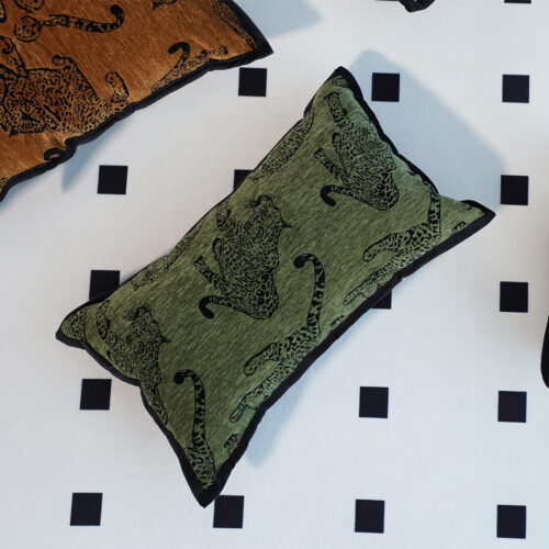 2x 30cm Throw Pillow Green Leopard Lumbar Decorative Cushion for Living Room Decor - Image 3
